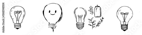 Concept design template for a modern element with a light bulb