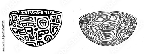 Doodle travel sketch of Thailand Siam symbols