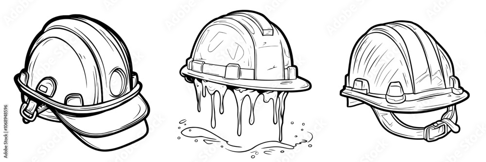 Fototapeta premium An icon of a hard hat or safety helmet for the Labor Day concept isolated on a transparent background