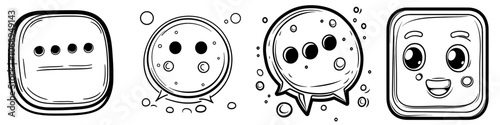 Graph icon with bubbles, isolated on white