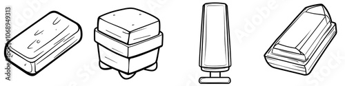 Isolated on white background, an eraser glyph icon