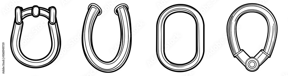 Horseshoe magnet in minimalistic style isolated on a black background. Horseshoe magnet in minimalistic style isolated on a black background.