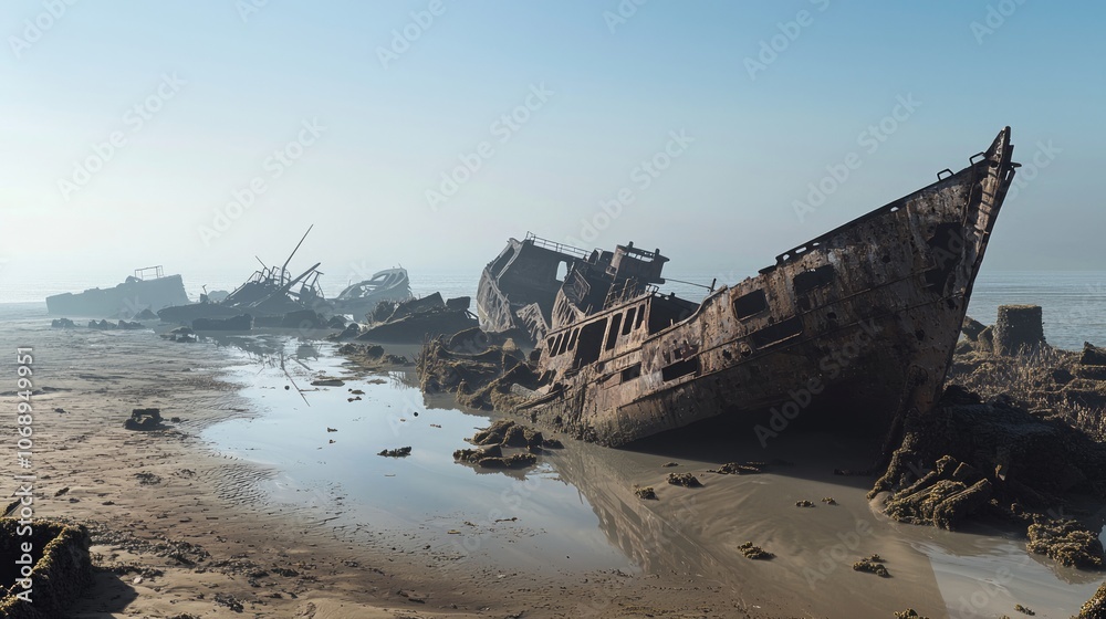 Rustic Remnants: Scavengers on a Desolate Coastal Wasteland in a Post-Apocalyptic Dieselpunk World