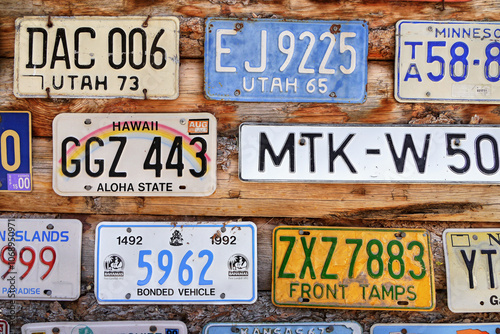 Wallpaper Mural Historic American License Plates Beautiful History. Torontodigital.ca
