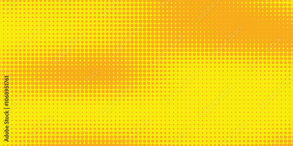 Yellow halftone gradient pattern texture with technology digital background. Pop art comic dots with summer background. Yellow halftone gradient pattern texture with technology digital background. Pop art comic dots with summer background.