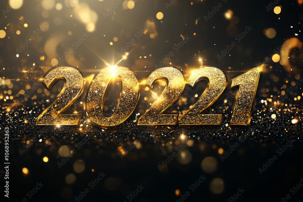 golden glittering numbers 2021 on a festive black background for new year's celebration golden glittering numbers 2021 on a festive black background for new year's celebration