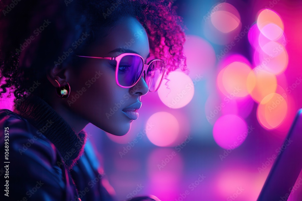 Profile of a Young Woman with Stylish Glasses Profile of a Young Woman with Stylish Glasses