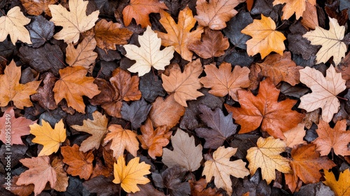 Autumn Leaf Background Colorful Fall Foliage Pattern