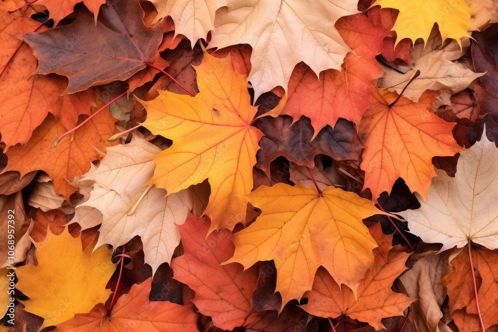 Vibrant Autumn Leaves Texture for Seasonal Background Vibrant Autumn Leaves Texture for Seasonal Background