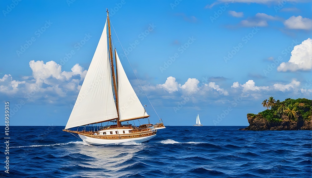 Fototapeta premium sailing boat on the sea