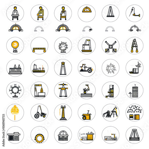 Comprehensive Set of Construction Industry Vector Icons photo