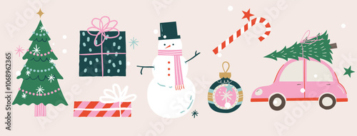 Cute Flat Handdrawn Christmas Element