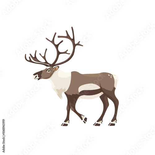 2D flat vector illustration caribou icon isolated on a white background.

