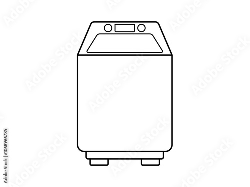 Washing machine icon in flat style icon, isolated on white background