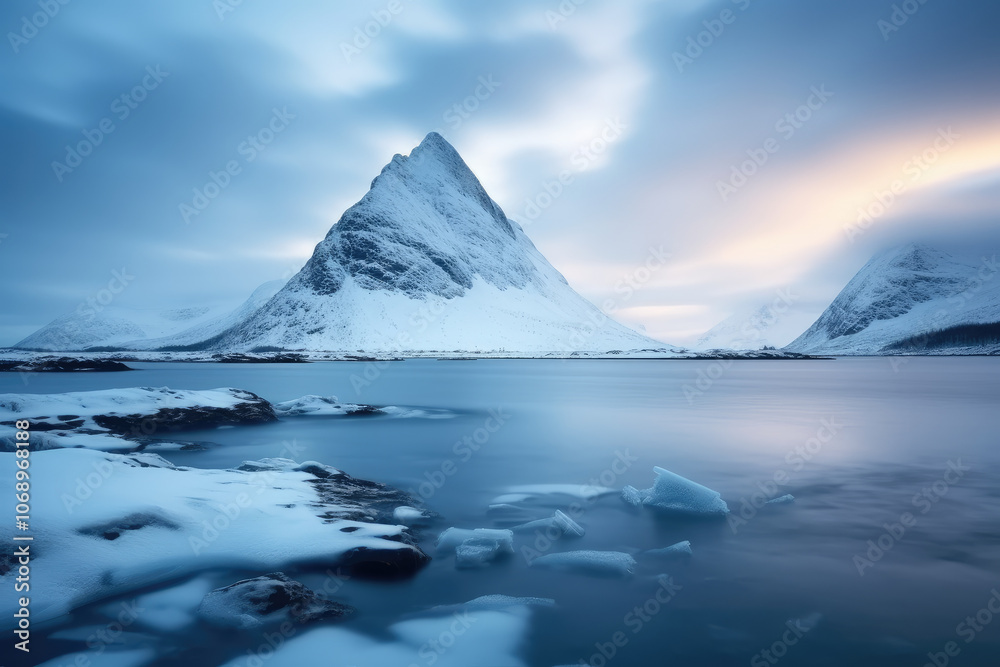 custom made wallpaper toronto digitalSerene Snow-Capped Mountain Peak at Twilight