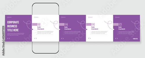 Social media banner frame or social media carousel template or media carousel post design. Editable post frame design.