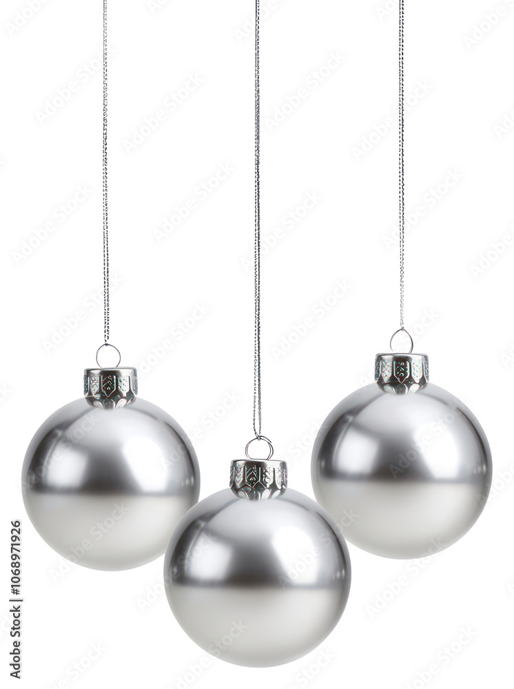 PNG Christmas ball silver accessories decorations.