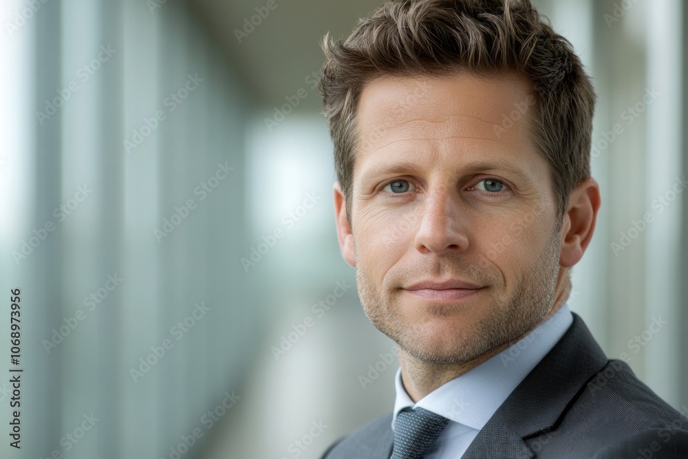 A professional man in a suit poses confidently in a modern setting. A professional man in a suit poses confidently in a modern setting.