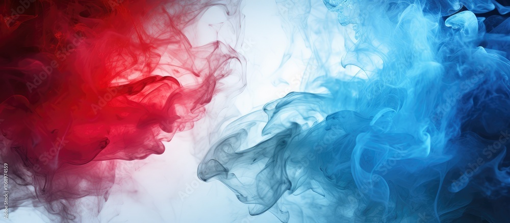 Vivid Red and Blue Smoke Color Fusion Vivid Red and Blue Smoke Color Fusion