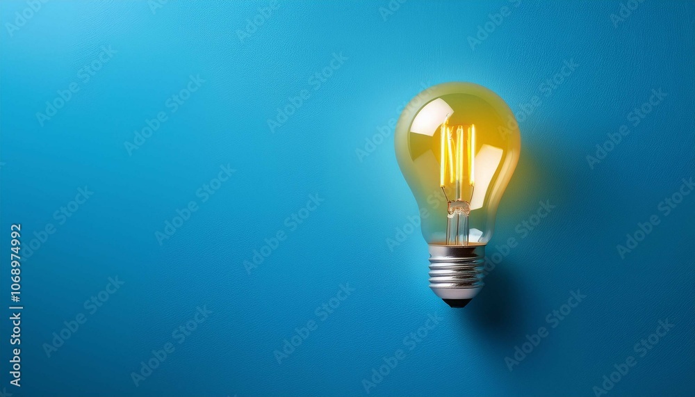 light bulb on blue background