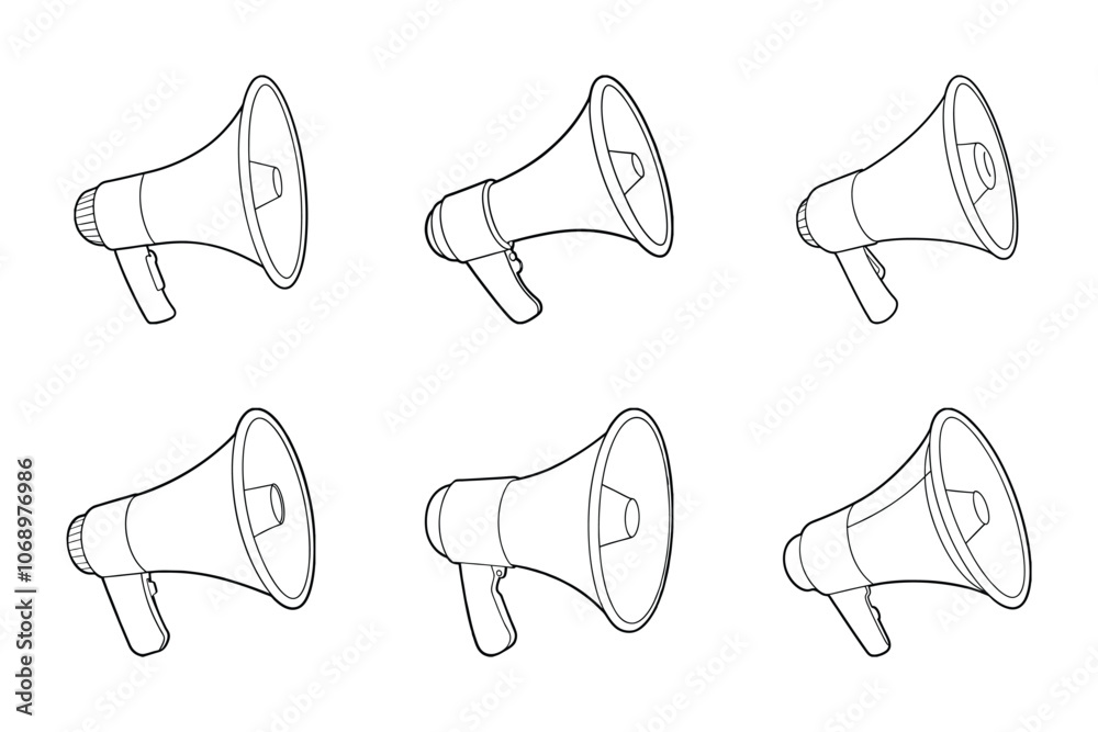 Megaphone icon set design in vector Megaphone icon set design in vector