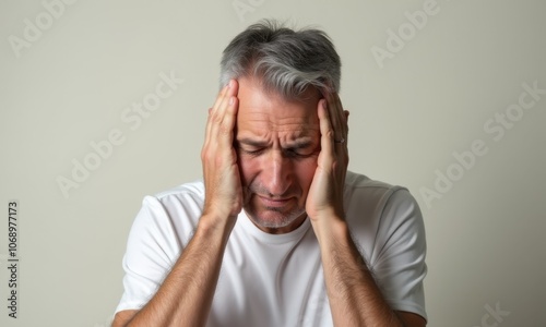 Concerned man with gray hair, illustrating the burden of stress.