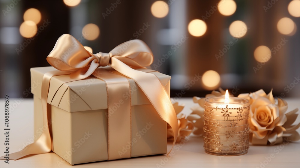 A timeless gift box with textured wrapping and elegant bow on a white table, perfect for special occasions and understated style. A timeless gift box with textured wrapping and elegant bow on a white table, perfect for special occasions and understated style.