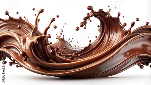 Dynamic Chocolate Splash Close-Up

