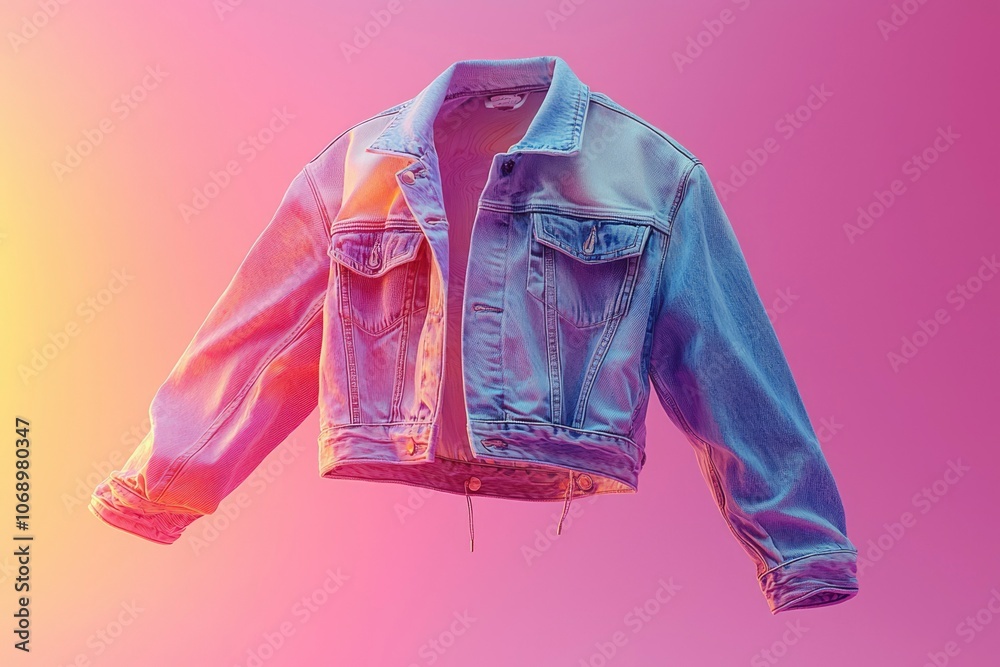 A Denim Jacket Against A Gradient Background A Denim Jacket Against A Gradient Background