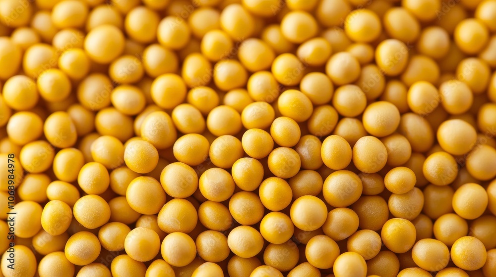 Close-up macro texture of yellow mustard seeds, a spice commonly used in cooking and food preparation. Close-up macro texture of yellow mustard seeds, a spice commonly used in cooking and food preparation.