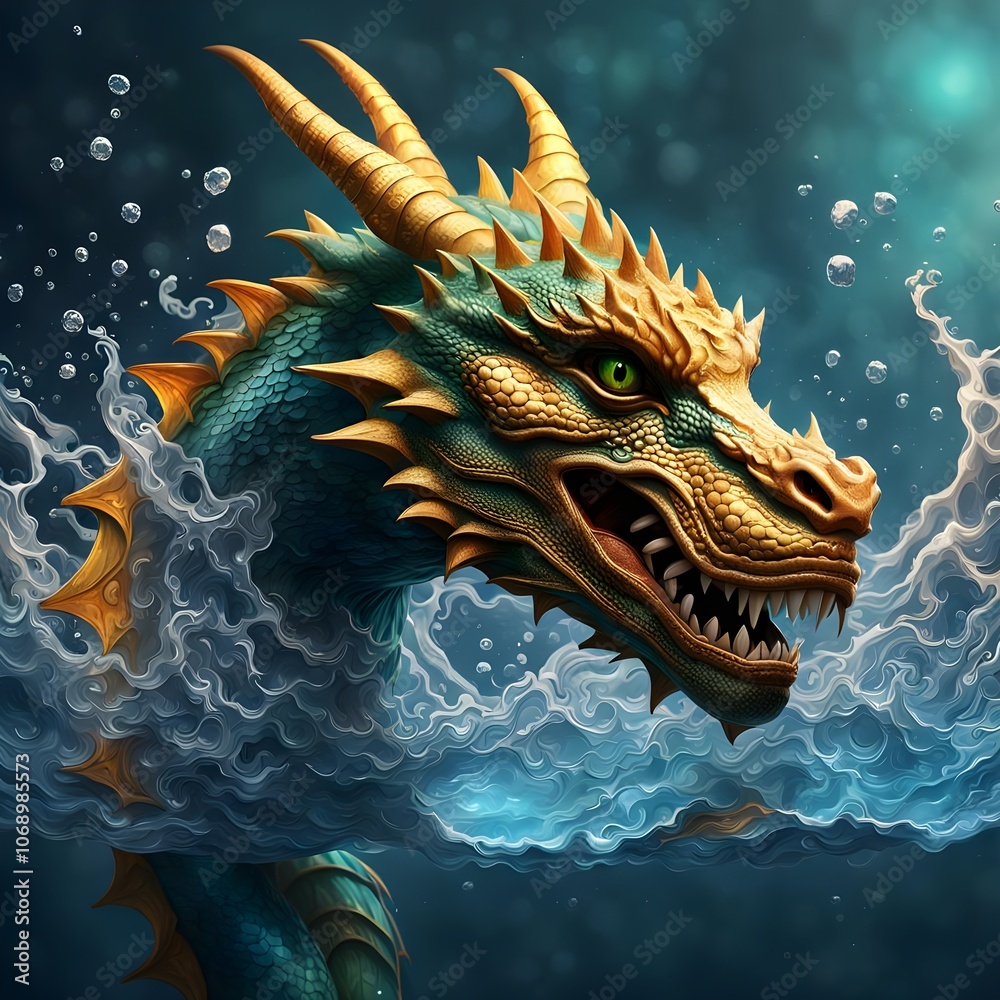 Fototapeta premium dragon de agua