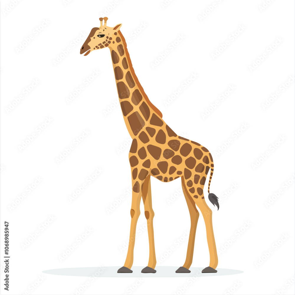 2D flat vector illustration giraffe icon isolated on a white background.
2D flat vector illustration giraffe icon isolated on a white background.