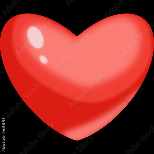 red heart on black background