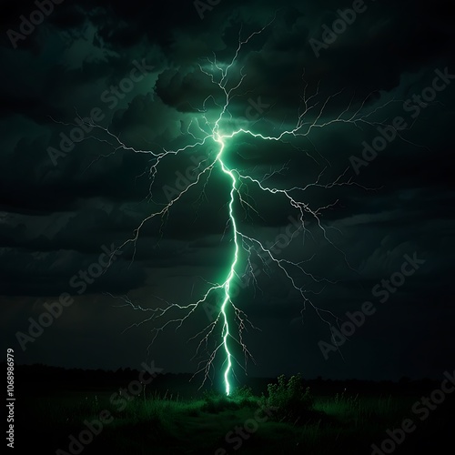 lightning in the night sky