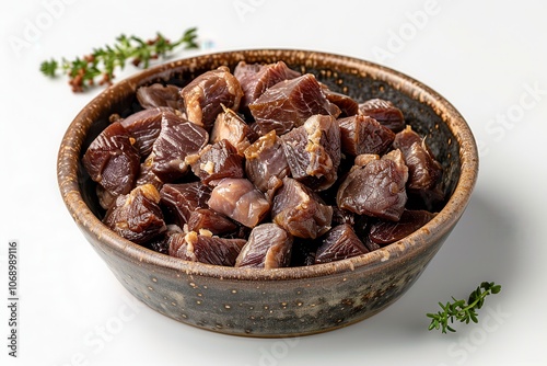 Fresh Cuts of Beef in a Rustic Bowl photo