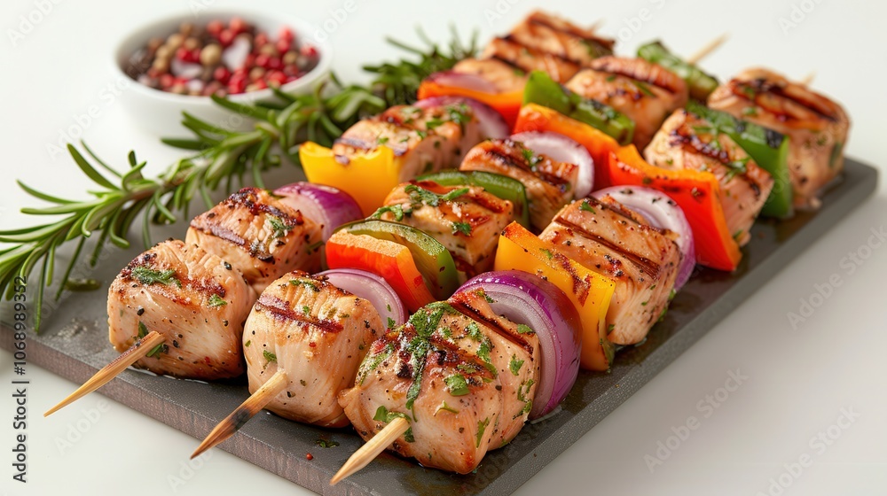 Grilled Chicken Skewers with Colorful Vegetables