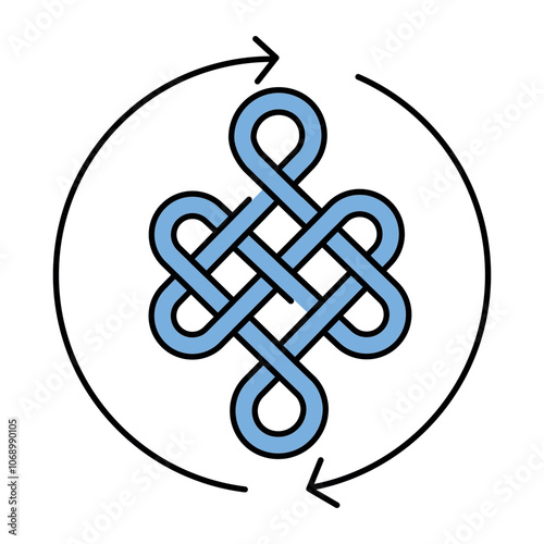 Guts of Buddha line icon. Eternal knot