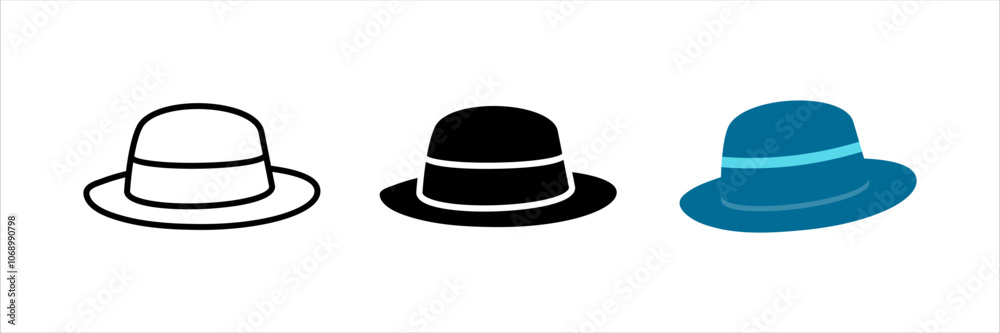 Hat icon set. Hats sign. for mobile concept and web design. vector illustration on white background Hat icon set. Hats sign. for mobile concept and web design. vector illustration on white background