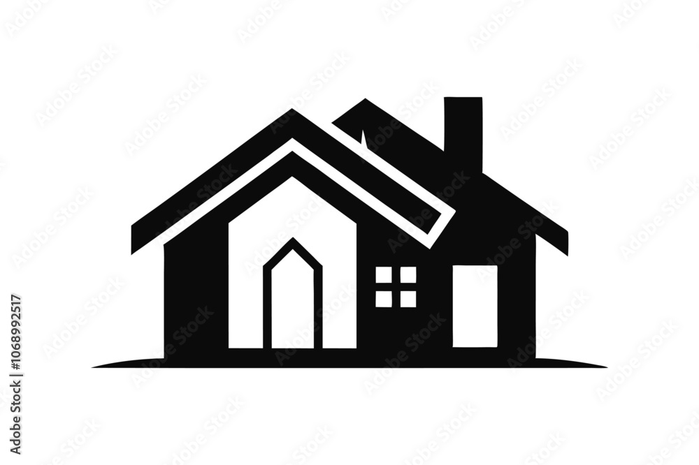 Simple house logo icon silhouette black vector art illustration. Simple house logo icon silhouette black vector art illustration.