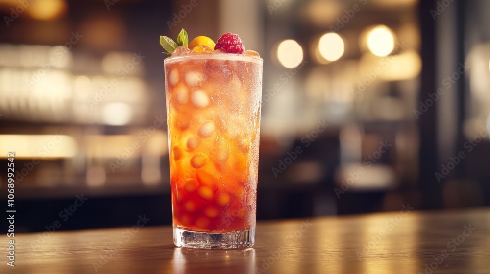 Refreshing Cocktail with Bubbles and Berries Refreshing Cocktail with Bubbles and Berries