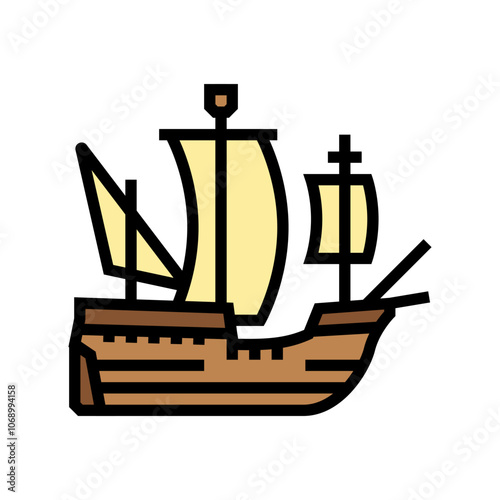 carrack ancient ship color icon vector. carrack ancient ship sign. isolated symbol illustration