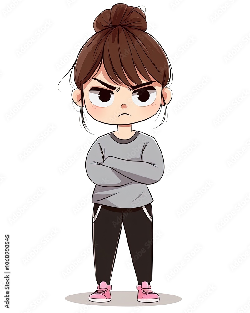 Young woman crossing her arms showing displeasure with a serious expression on her face Young woman crossing her arms showing displeasure with a serious expression on her face