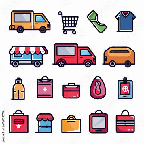 transportation icons set