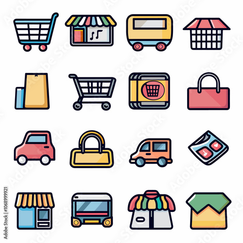 shopping icon set