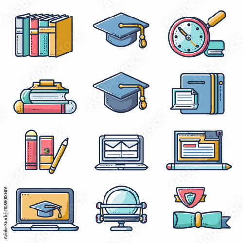 Education and E-Learning Icons Online