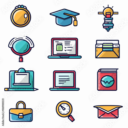 Education and E-Learning Icons Online learning-1
