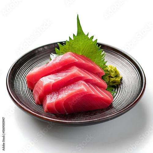 maguro tuna sashimi served isolated white png background better visibility visual impact photo