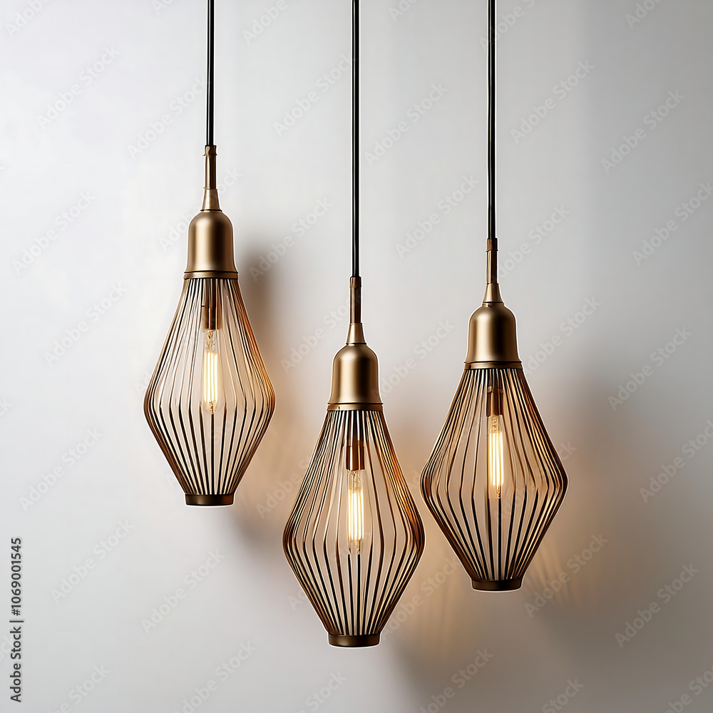 linear pendant lights create striking visual effect displayed white background