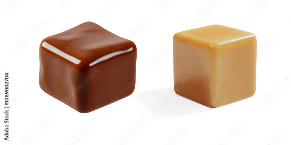 Glossy Square Chocolate Candy on a Transparent Background Glossy Square Chocolate Candy on a Transparent Background