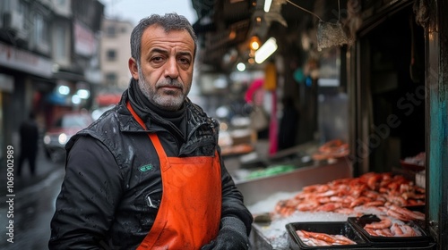 Istanbulâ€™s Fish Market with fresh seafood and local sellers photo